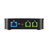 Grandstream HT802 showing 2 FXS ports and Ethernet port for VoIP connectivity.