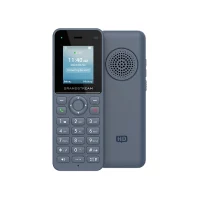 Alt text: Grandstream WP816 Wi-Fi IP Phone front view with keypad, screen and back view with showing speaker