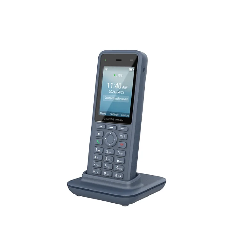 Front view of Grandstream WP836 cordless Wi-Fi IP phone with HD display
