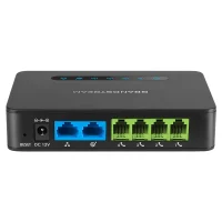Grandstream HT814 with 4 FXS ports and dual Gigabit Ethernet.