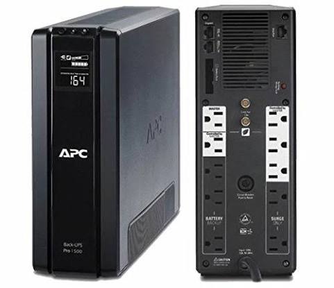 APC BR1500G APC Back-UPS Pro, 1500VA/865W, Tower, 120V, 10x NEMA 5-15R outlets, AVR, LCD, User Replaceable Battery BR1500G