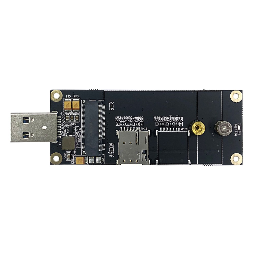 Exvist 4GM2A 4G LTE Industrial USB3.0 Adapter for M.2 (NGFF) Module w/Nano SIM Slot – Supports Quectel EM05/EM06, Ideal for Raspberry Pi, Industrial Routers, IoT & M2M Devices