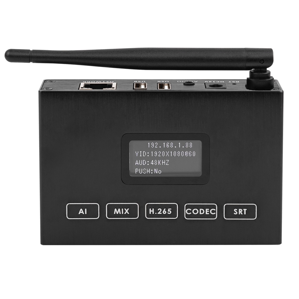 Exvist ON-DMI-50DW H.265 1080P WiFi HDMI Encoder/Decoder w/OLED & Dual USB | 4ch RTSP, Compatible with ONVIF/Hikvision, Wireless Live Streaming