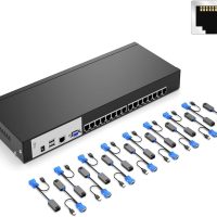 MT-VIKI 16-Port VGA Over CAT6 KVM Switch 1U Rackmount with Adapters Price in Pakistan